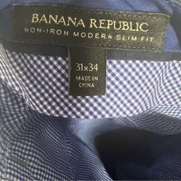 Banana Republic Mens Modern Slim Fit Chino Pants Gray Flat‎ Front Size 31x34 - Picture 6 of 7